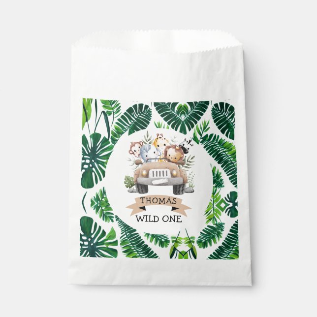 Tropical Jungle Safari Animals Party Favour Bags (Front)