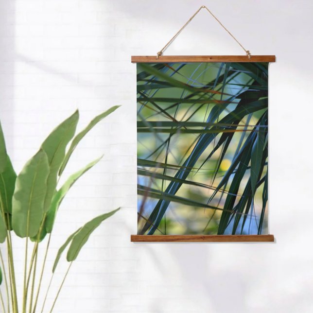 Tropical Jungle Shades of Blue Green and Yellow Hanging Tapestry (Creator Uploaded)