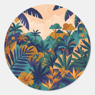 Tropical Jungle Stickers – Palm Leaf & Flower