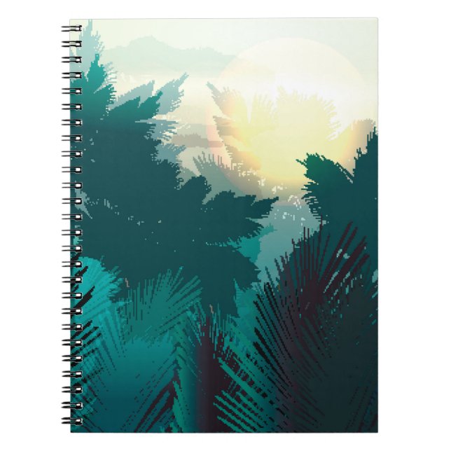 Tropical Jungle: Vintage Morning Landscape. Notebook (Front)