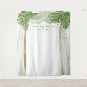 Tropical Jungle Wedding Backdrop Photo Booth Tapestry