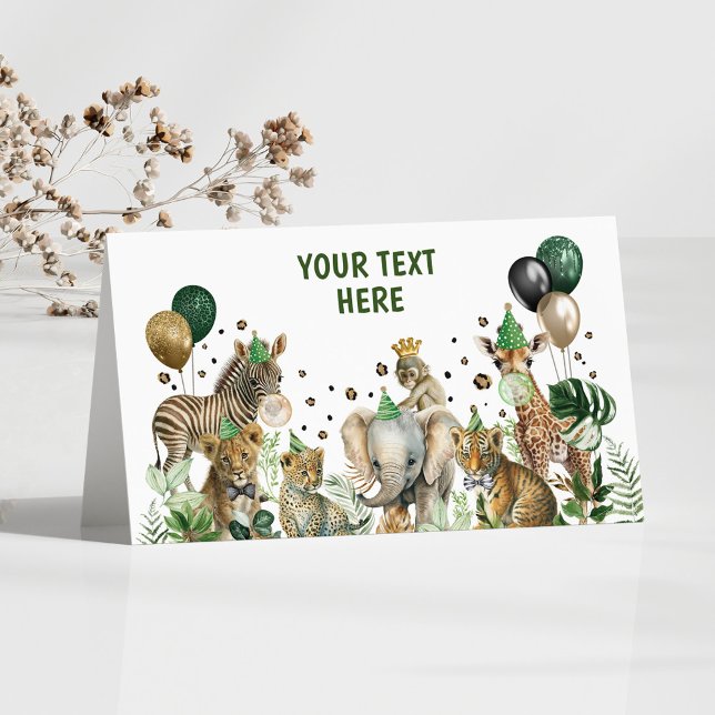 Tropical Jungle Wild Safari Party Animals Birthday Place Card (Creator Uploaded)