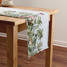 Tropical Jungle Wildlife Table Runner