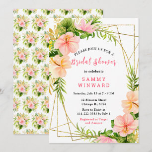 Tropical Jungle with Foliage Bridal Shower Invitation