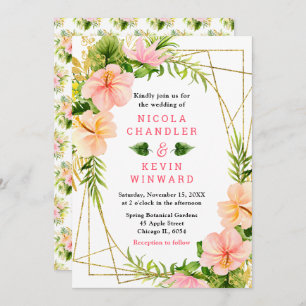 Tropical Jungle with Foliage Wedding Invitation