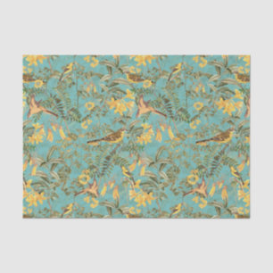 Tropical Jungle With Yellow Birds And Flowers Tiss Tissue Paper