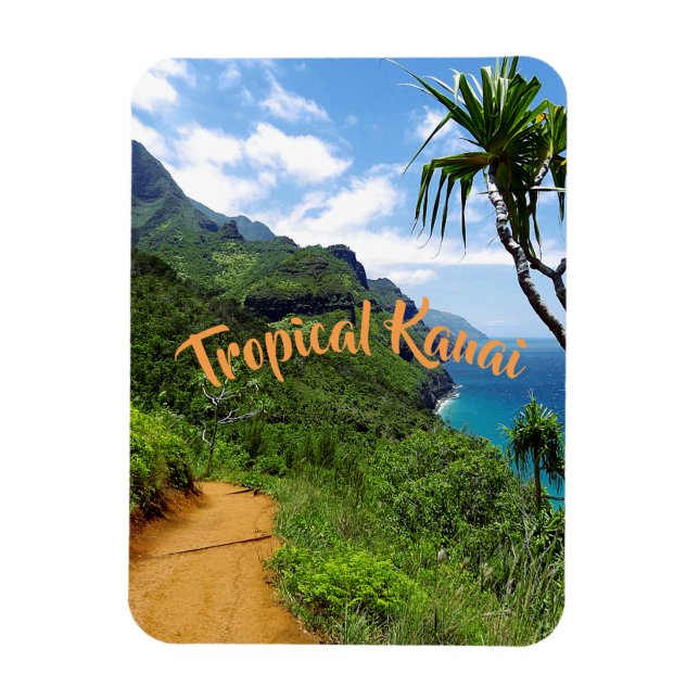 Tropical Kauai Nepali Coast Hawaii Magnet (Vertical)