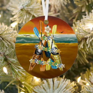 Tropical Kayak Christmas Tree Metal Tree Decoration