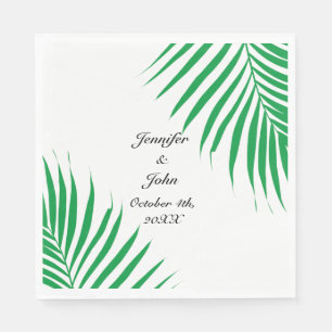 Tropical Kelly Green Palm Tree Leaf Weddings 2023 Napkin