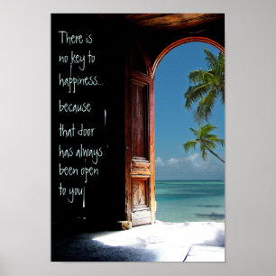 Tropical Key to Happiness Door Poster