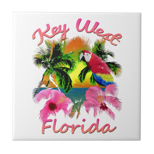 Tropical Key West Florida Keys Tile (Front)