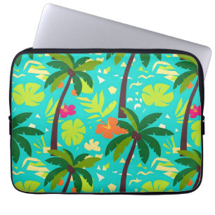 Tropical Kigai Palm Tree Aesthetic Summer Foliage Laptop Sleeve