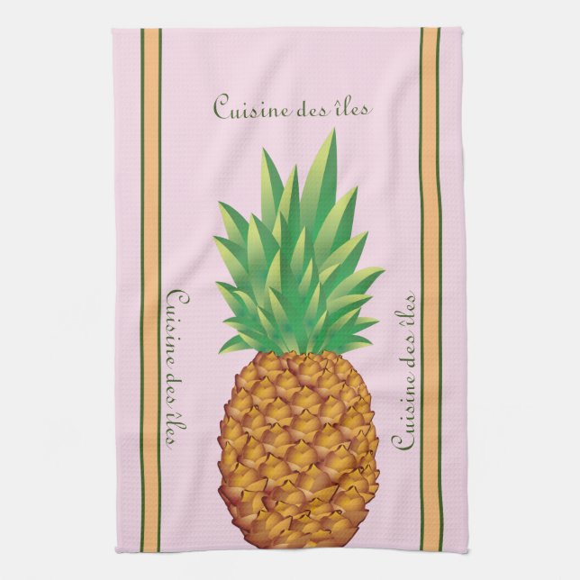 Tropical kitchen linen tea towel (Vertical)