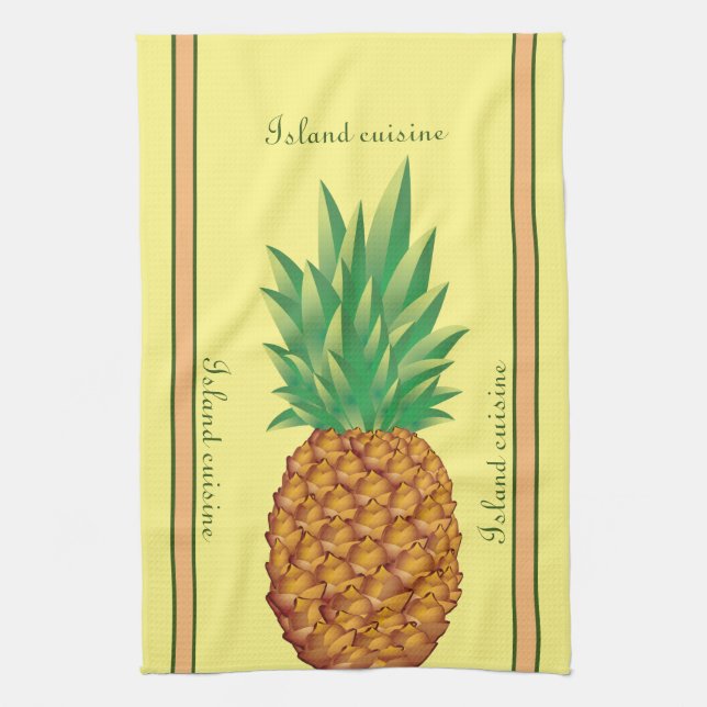 Tropical kitchen linen tea towel (Vertical)
