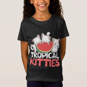 Tropical Kitties Funny Cat Kitten Watermelon T-Shirt
