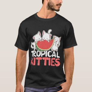 Tropical Kitties Funny Cat Kitten Watermelon T-Shirt