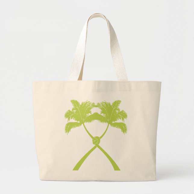 Tropical Knotted Palm Trees Beach Wedding Tote Bag (Front)