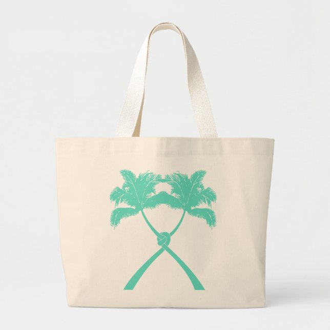 Tropical Knotted Palm Trees Beach Wedding Tote Bag (Front)
