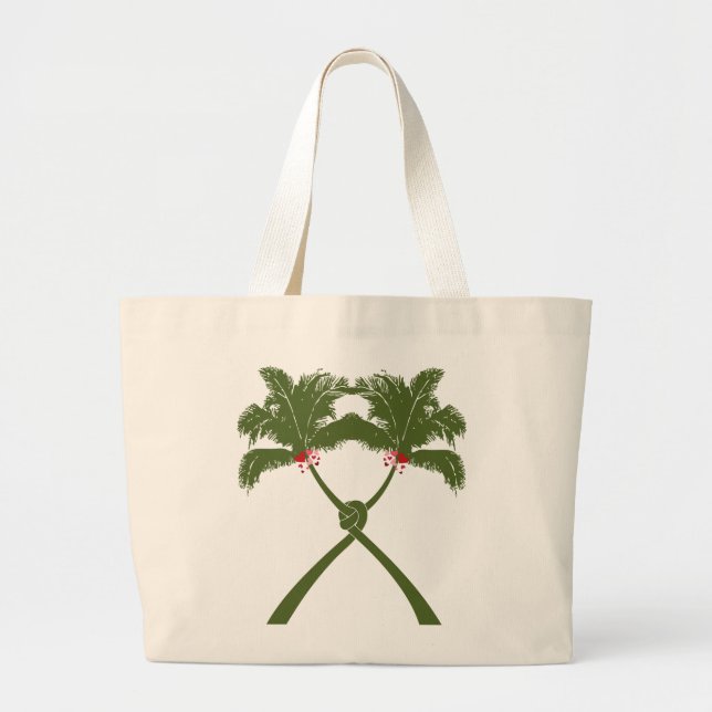 Tropical Knotted Palm Trees Beach Wedding Tote Bag (Front)