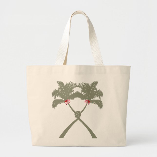 Tropical Knotted Palm Trees Beach Wedding Tote Bag (Front)