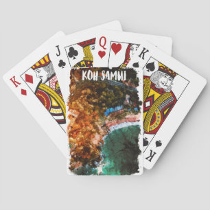 Tropical Koh Samui thailand Watercolor Playing Cards