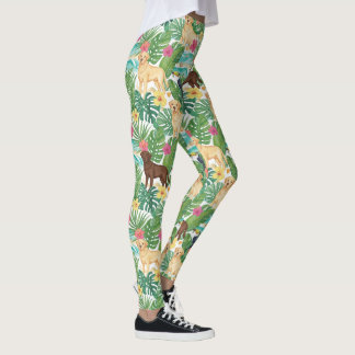 Tropical Labrador Retriever Beach Vibes Leggings