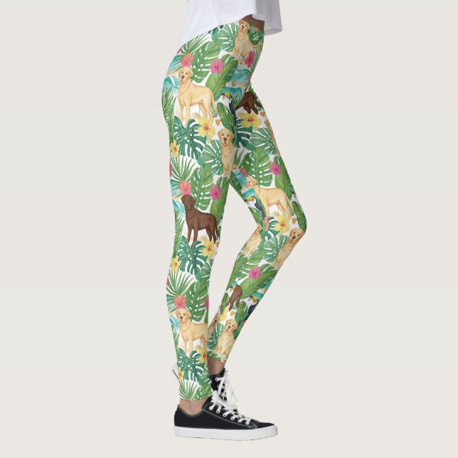 Tropical Labrador Retriever Beach Vibes Leggings (Right)