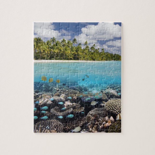 Tropical Lagoon in South Ari Atoll Jigsaw Puzzle (Vertical)