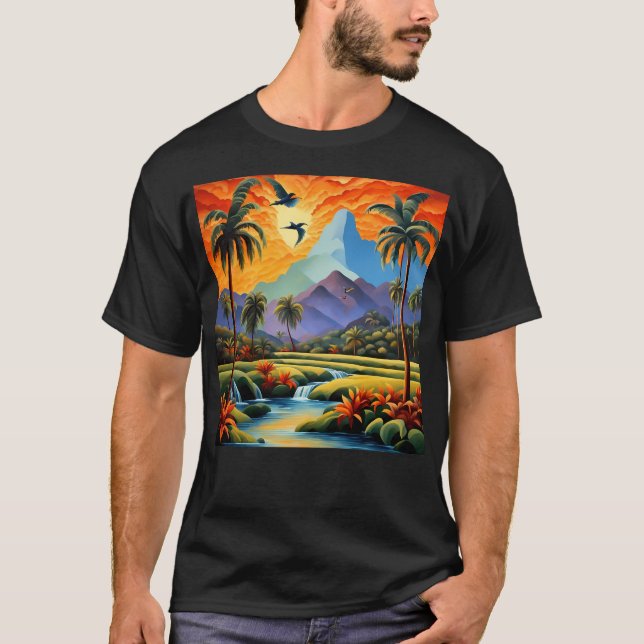 Tropical Landscape 2 Active T-Shirt (Front)
