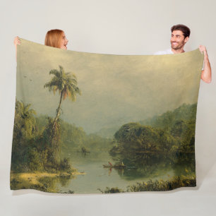 Tropical Landscape Frederic Edwin Church Fleece Blanket