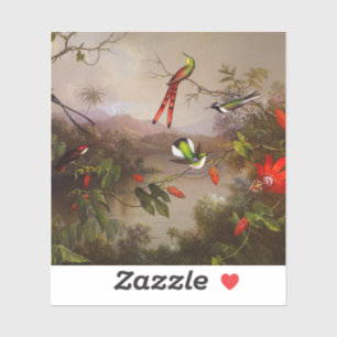 Tropical Landscape with Ten Hummingbirds Heade