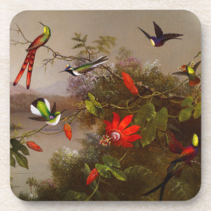 Tropical Landscape with Ten Hummingbirds Heade Coaster