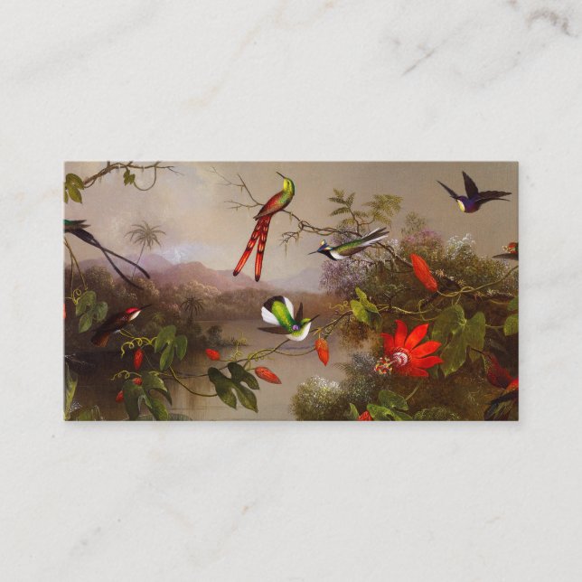 Tropical Landscape with Ten Hummingbirds Heade Enclosure Card (Front)