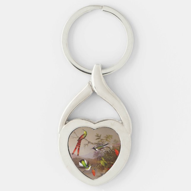 Tropical Landscape with Ten Hummingbirds Heade Key Ring (Front)