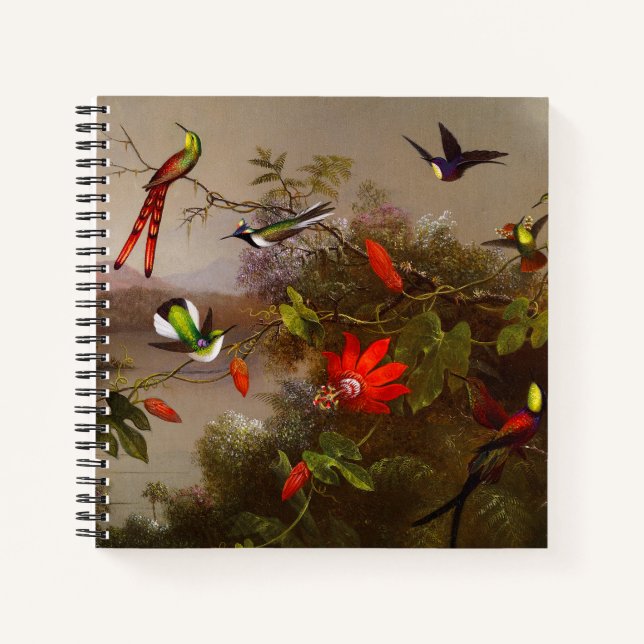 Tropical Landscape with Ten Hummingbirds Heade Notebook (Front)