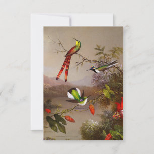 Tropical Landscape with Ten Hummingbirds Heade RSVP Card