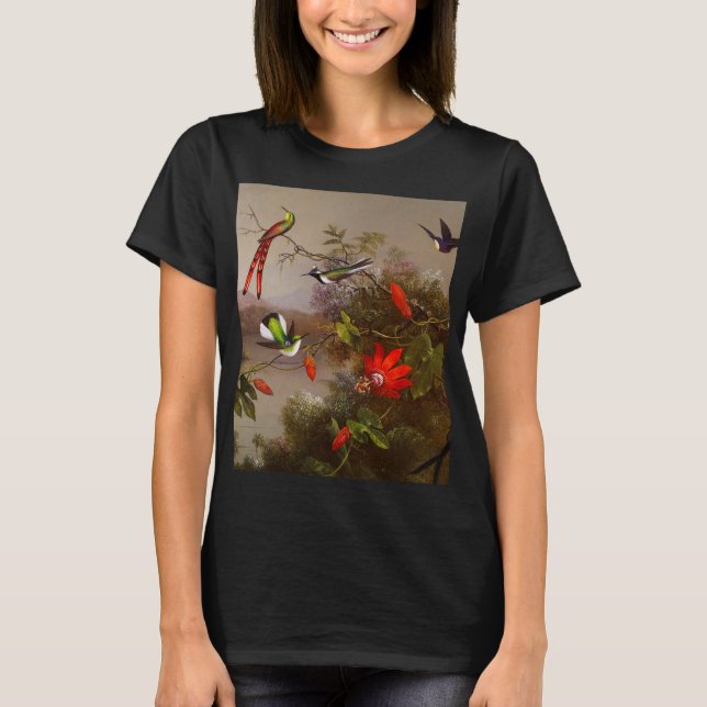 Tropical Landscape with Ten Hummingbirds Heade T-Shirt (Front)