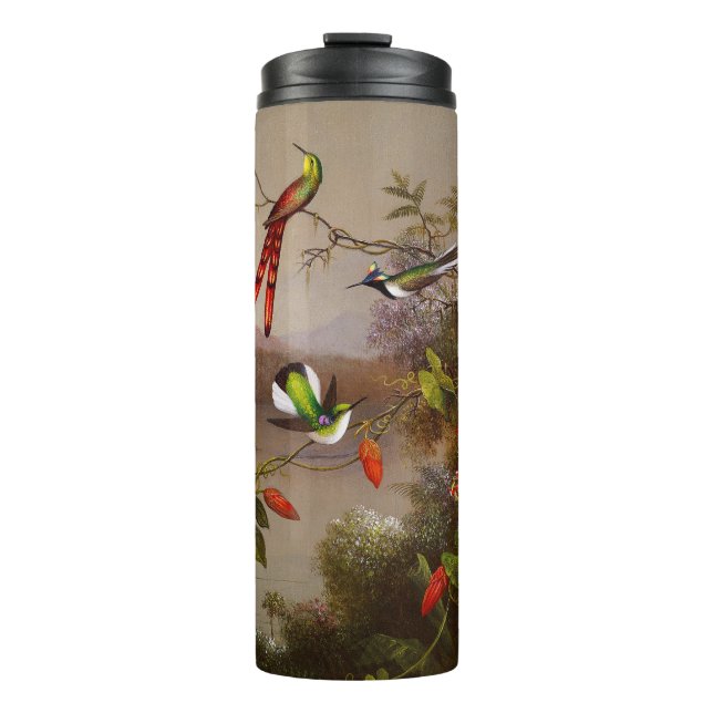 Tropical Landscape with Ten Hummingbirds Heade Thermal Tumbler (Front)