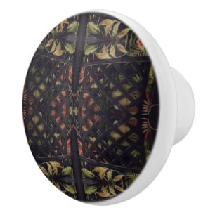 Tropical Latticework Ceramic Knob