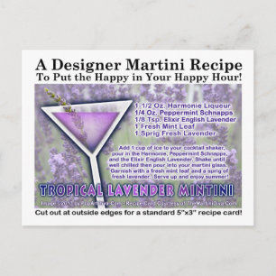 Tropical Lavender Mint Martini Postcard