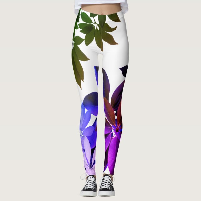 Tropical Leaes Art Leggings (Front)