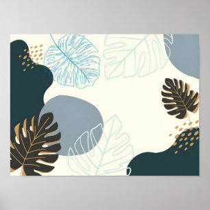 Tropical Leaf Abstract Art Poster