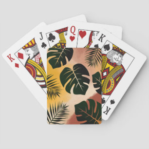 Tropical Leaf Abstract Pattern Playing Cards