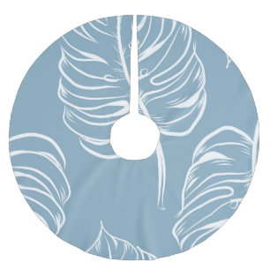 Tropical Leaf Abstract: Seamless Greenery. Brushed Polyester Tree Skirt