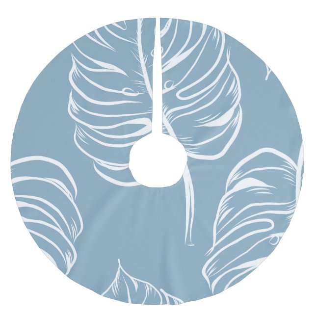 Tropical Leaf Abstract: Seamless Greenery. Brushed Polyester Tree Skirt (Front)