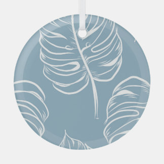 Tropical Leaf Abstract: Seamless Greenery. Glass Tree Decoration