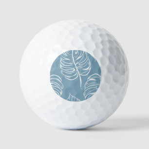 Tropical Leaf Abstract: Seamless Greenery. Golf Balls