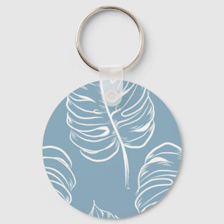 Tropical Leaf Abstract: Seamless Greenery. Key Ring