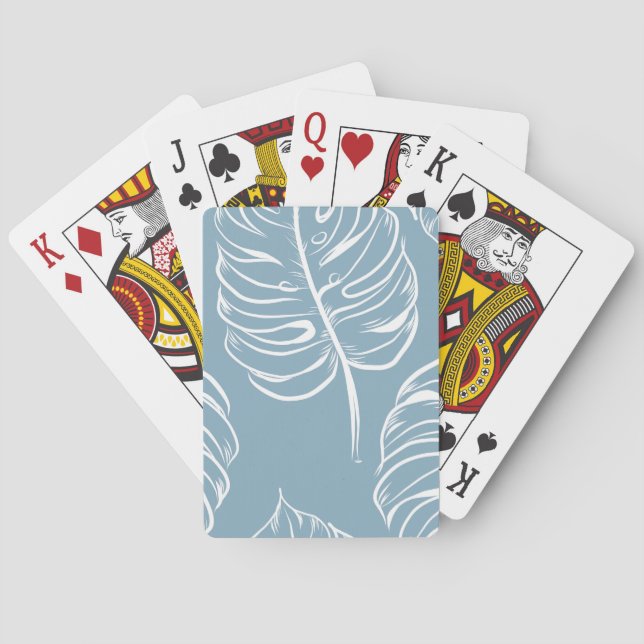 Tropical Leaf Abstract: Seamless Greenery. Playing Cards (Back)