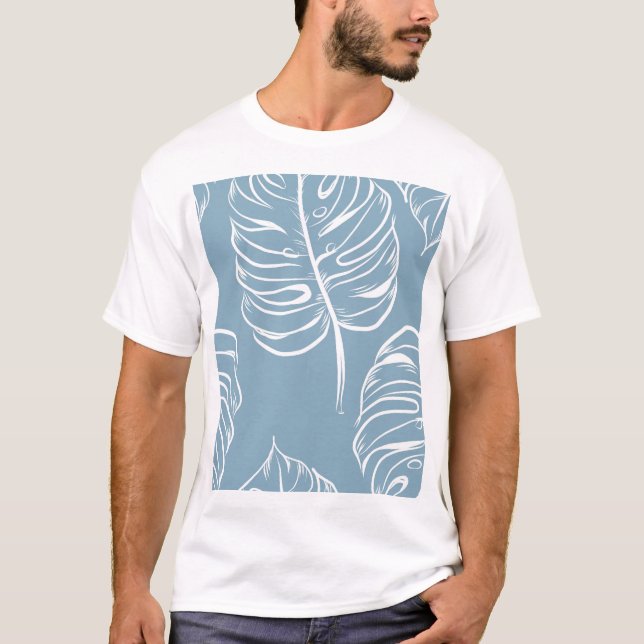 Tropical Leaf Abstract: Seamless Greenery. T-Shirt (Front)